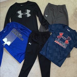 Boys Under Armour Bundle T-shirts & Pants Size 6